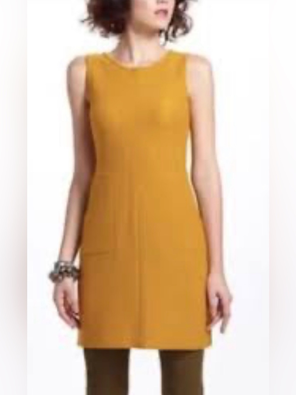 Anthropologie Sparrow Mustard Sleeveless Sheath Dress